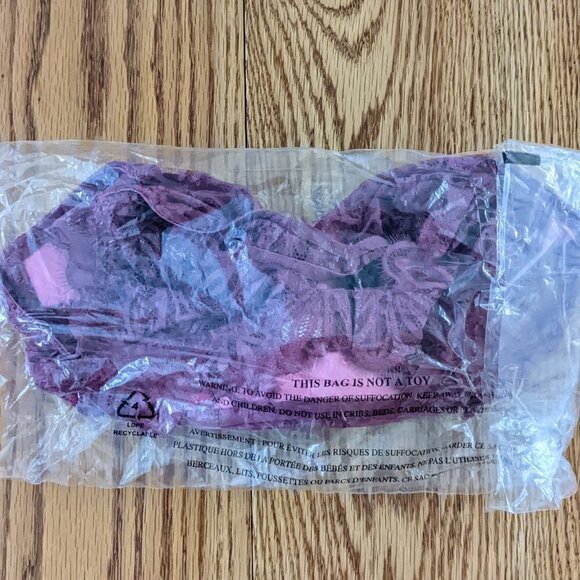 PINK Victoria's Secret Date Push Up Bralette in Plum Lace - Picture 3 of 6